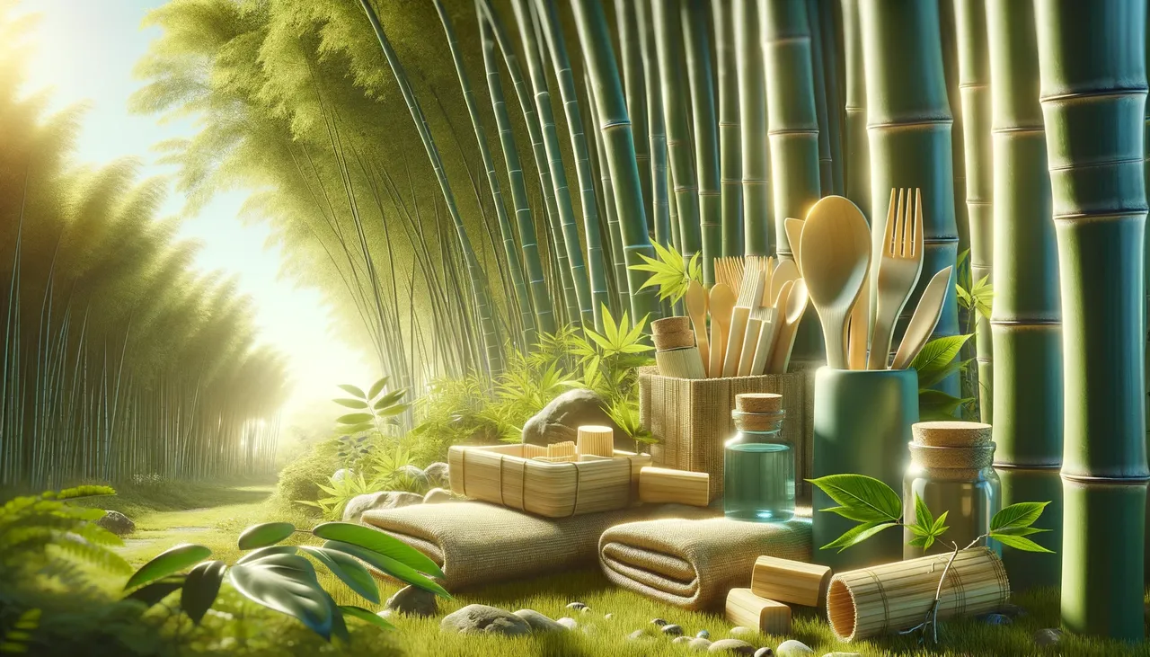 Bamboo in Natural Environment Highlighting Biodegradability