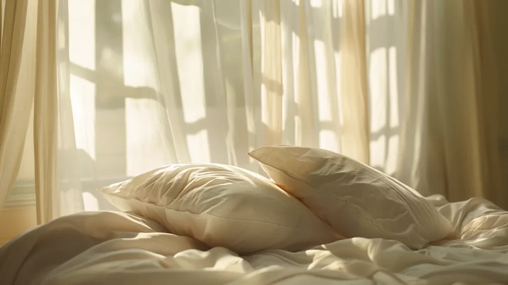 Bamboo pillows in bedroom