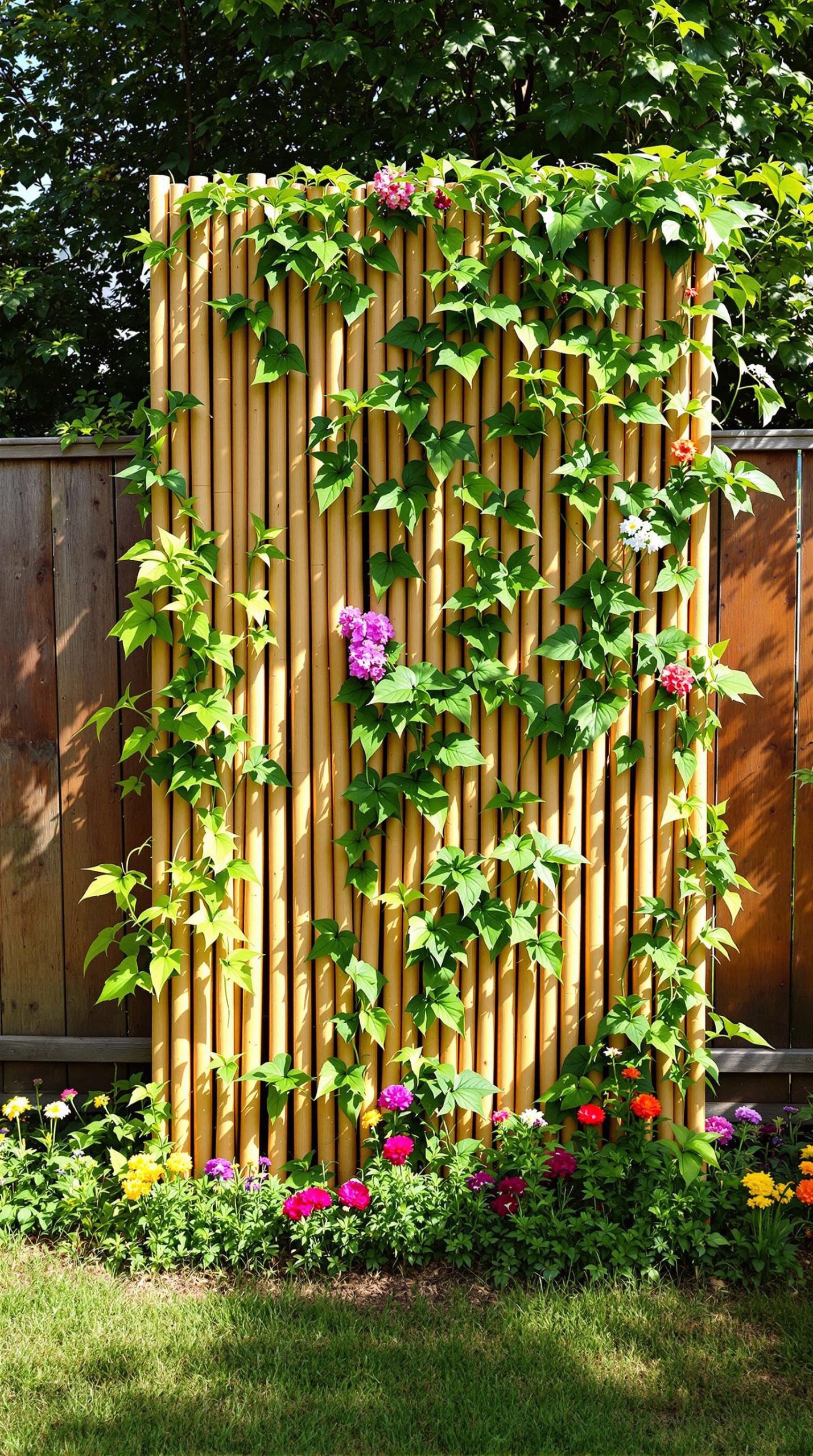 Incorporate Bamboo for Vertical Gardening