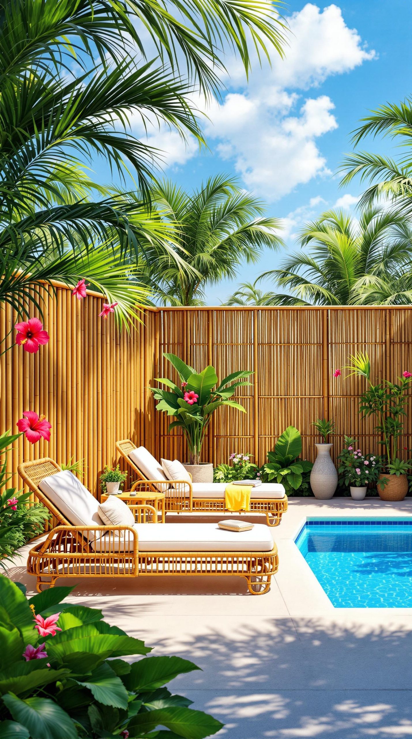 Elevate Your Pool Area with Bamboo Fencing