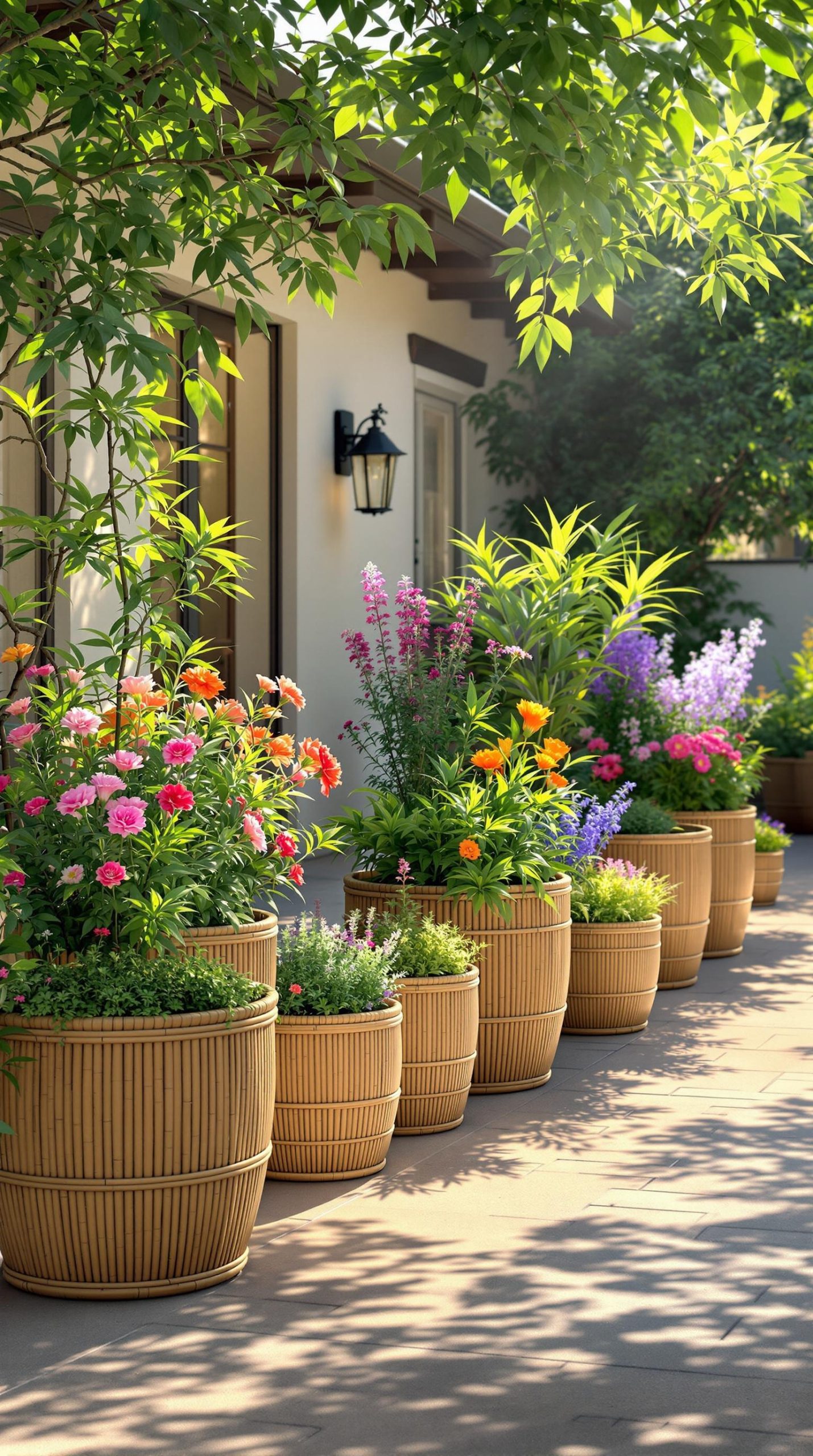 Bamboo Planters for Elevated Garden Displays
