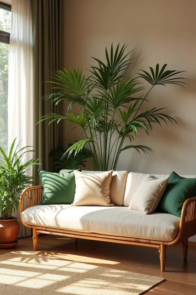 Elevate Your Living Room with Bamboo and Rattan Accents