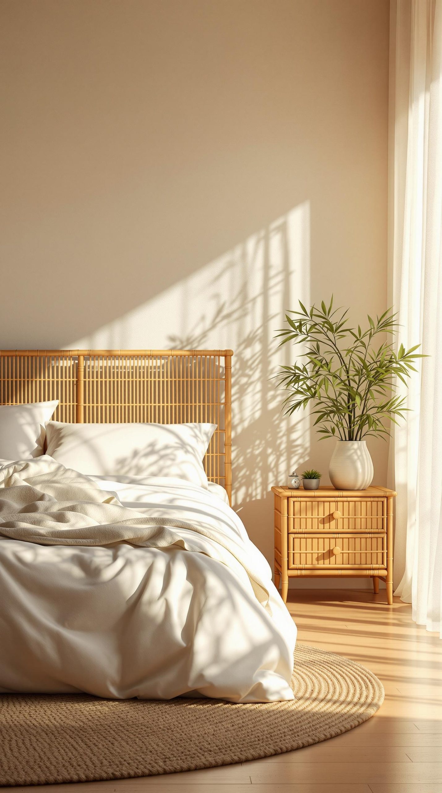 Zen Bedrooms with Bamboo Elements