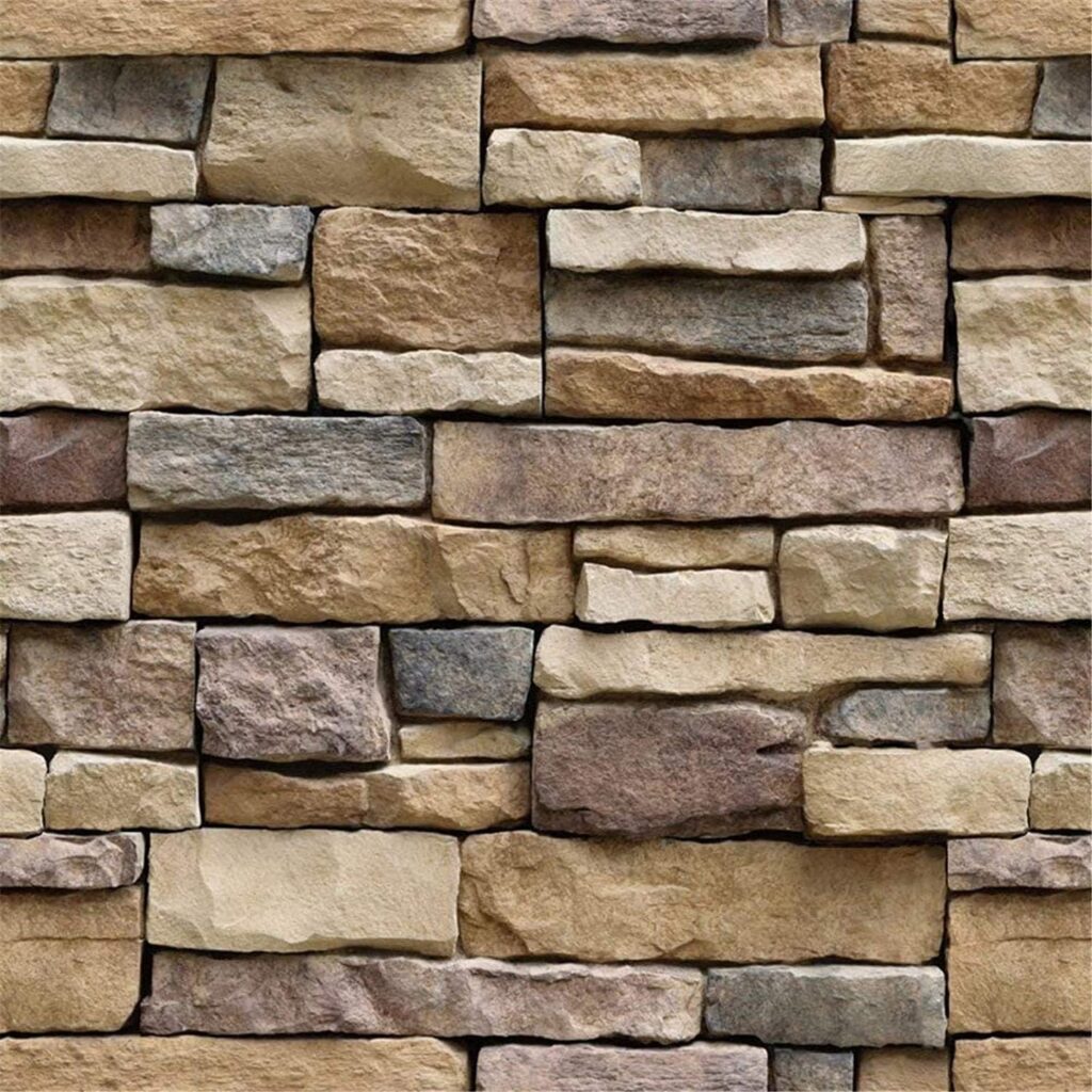 Abyssaly Stone Wallpaper Brick Wallpaper Peel and Stick Stone Backsplash Self-Adhesive Removable Vinyl Wraps Grey Faux Brick Shelf Paper 17.71" X 118" Home Decorations Contact Paper