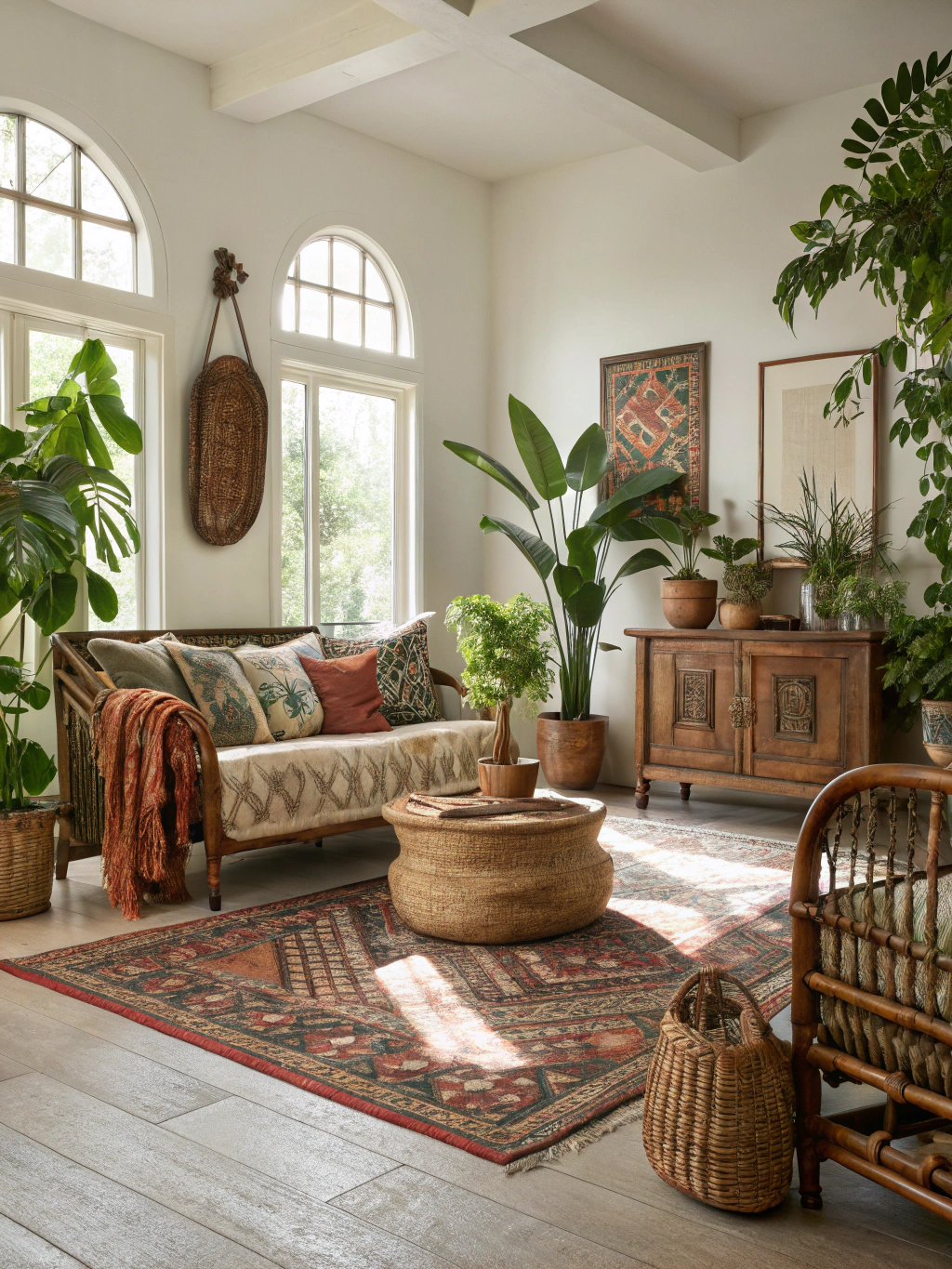 Green Boho Living Room Ideas