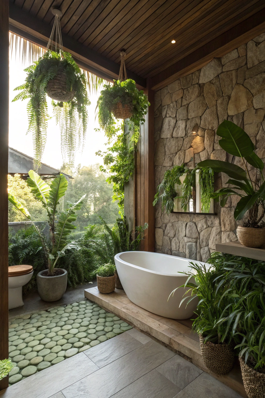 Natural Green Accents for a Refreshing Vibe
