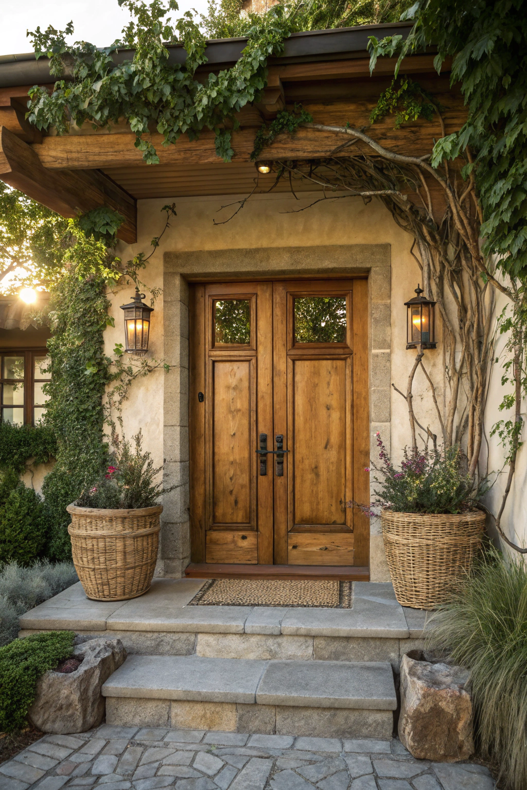 Front Door Inspirations with Natural Wood