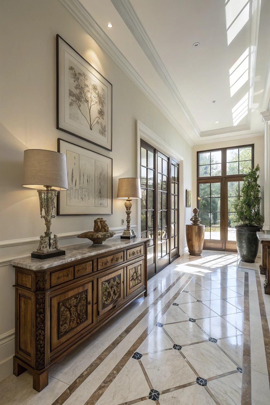 Mix Contemporary and Classic in Entrance Decor