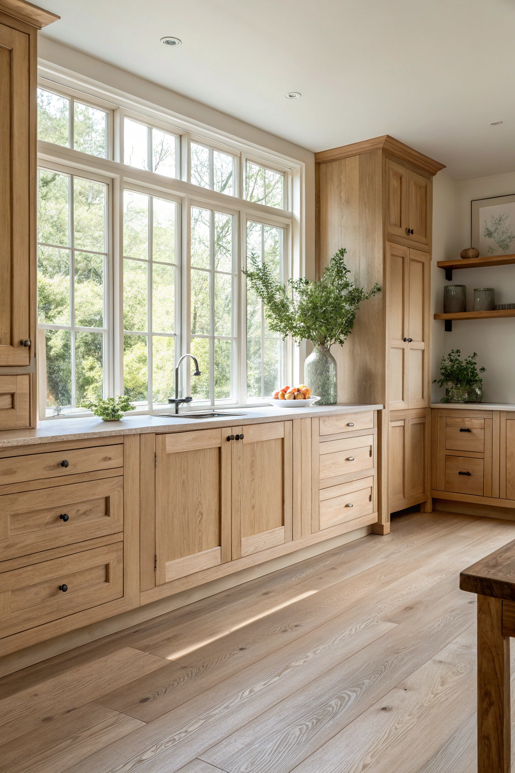 Finding Serenity with Light Wood Floors and Cabinets