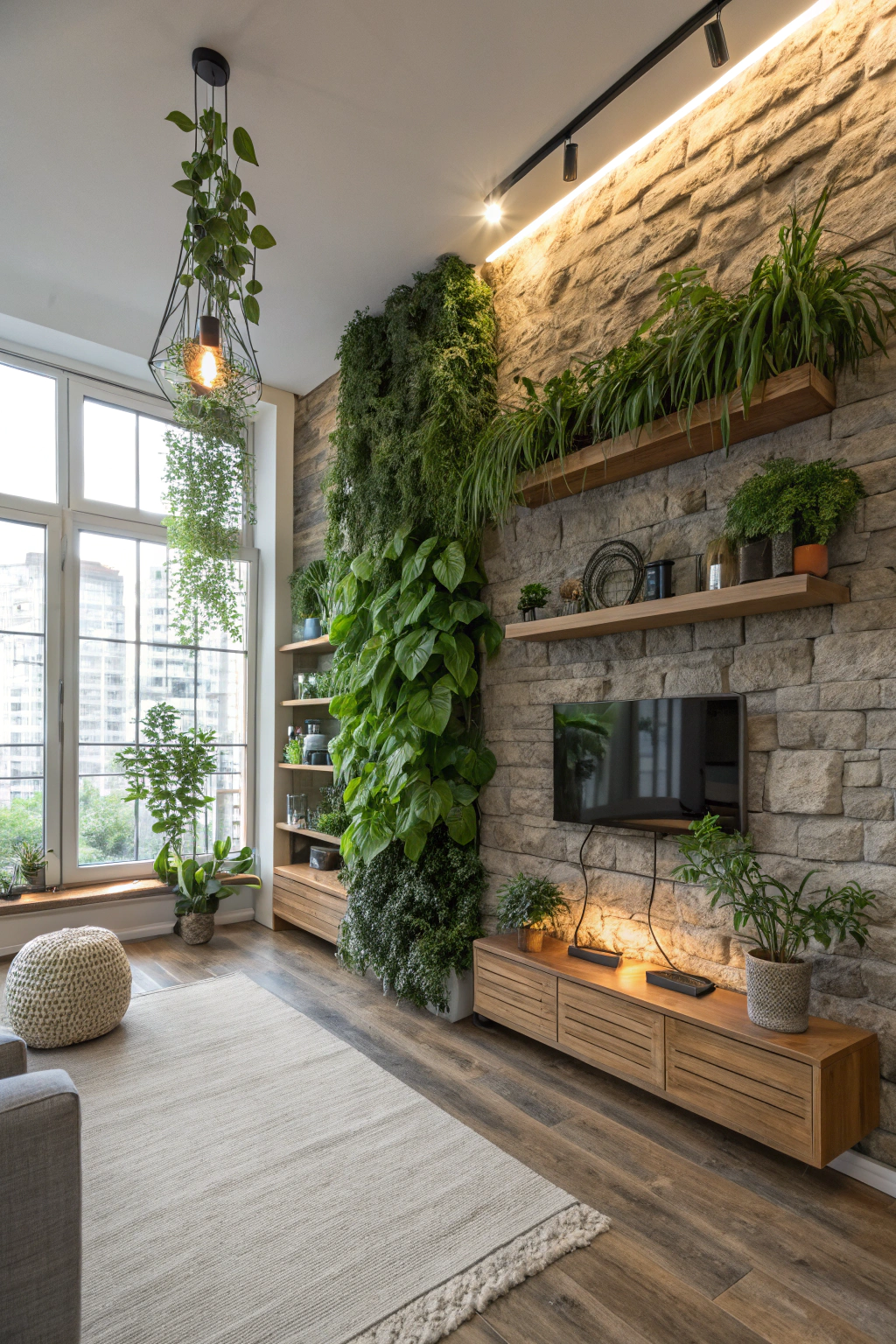 Bright Living Room Plant Decor