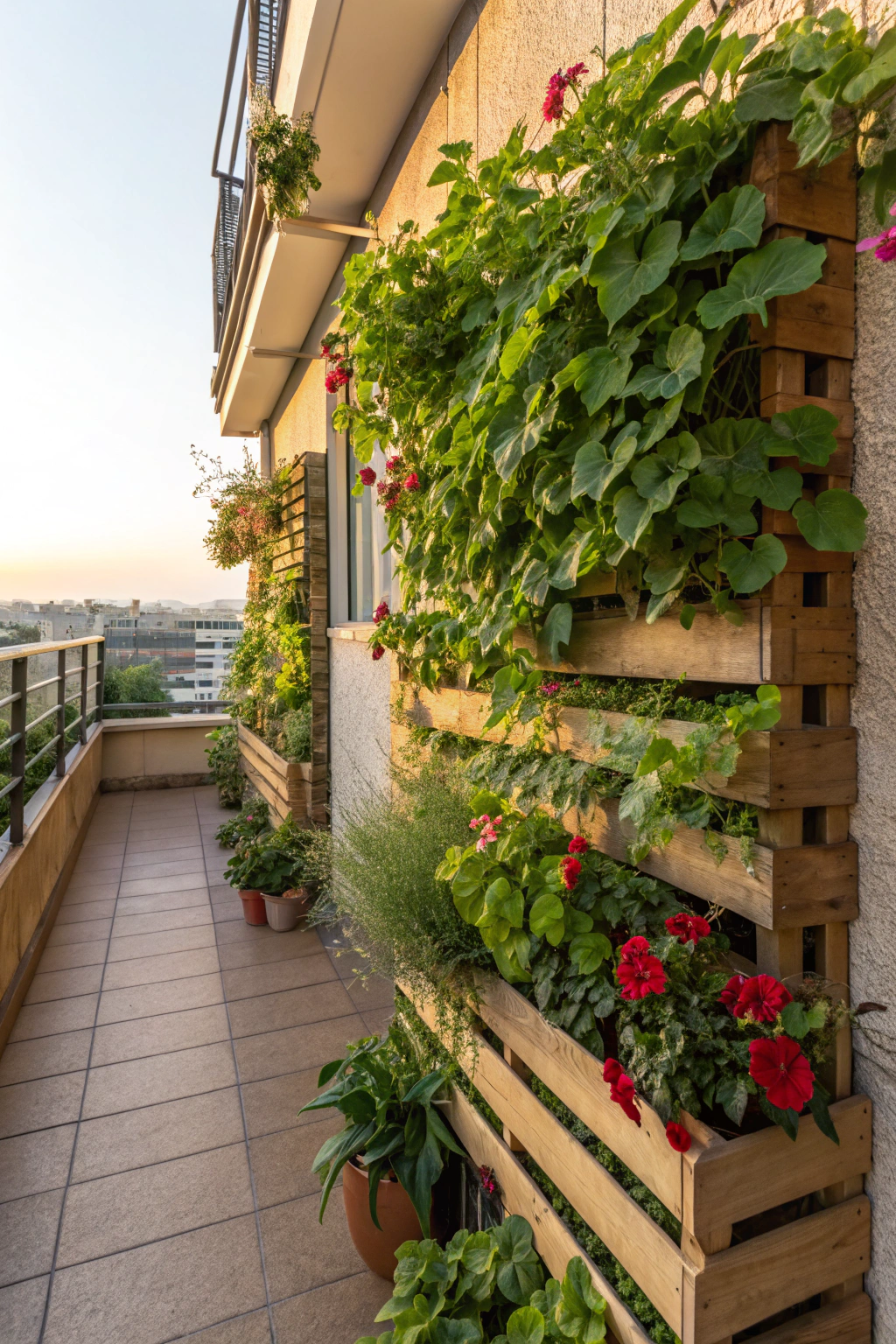 Terrace Gardening with Vertical Planters