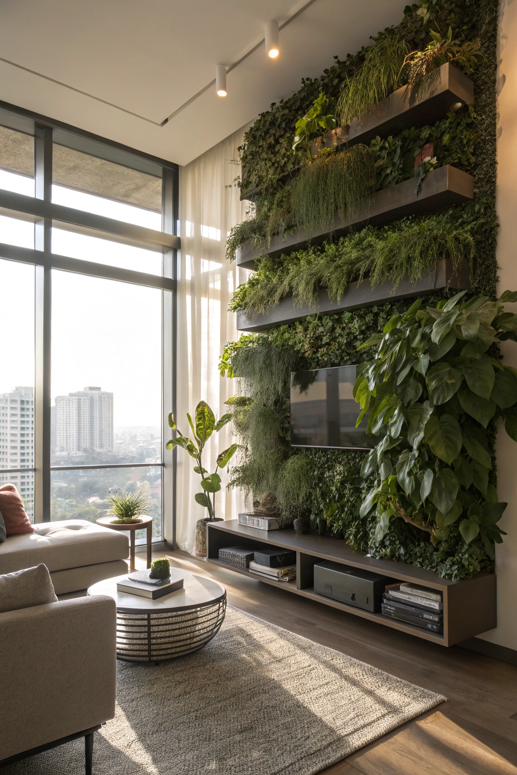 Chic Plant Walls for Small Living Areas