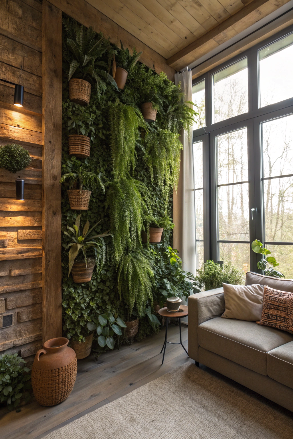 Charming Plant Walls for Cozy Living Rooms