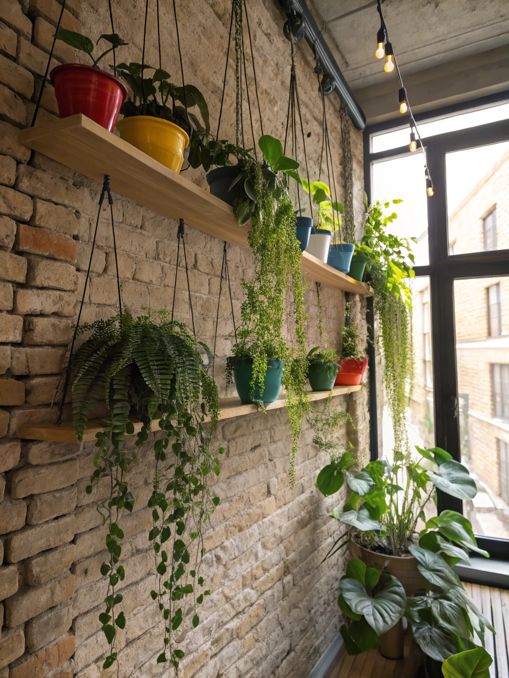 Hanging Plant Shelves for Dynamic Wall Art