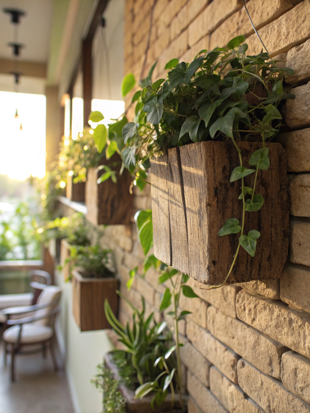 Rustic Charm with Wooden Plant Holders