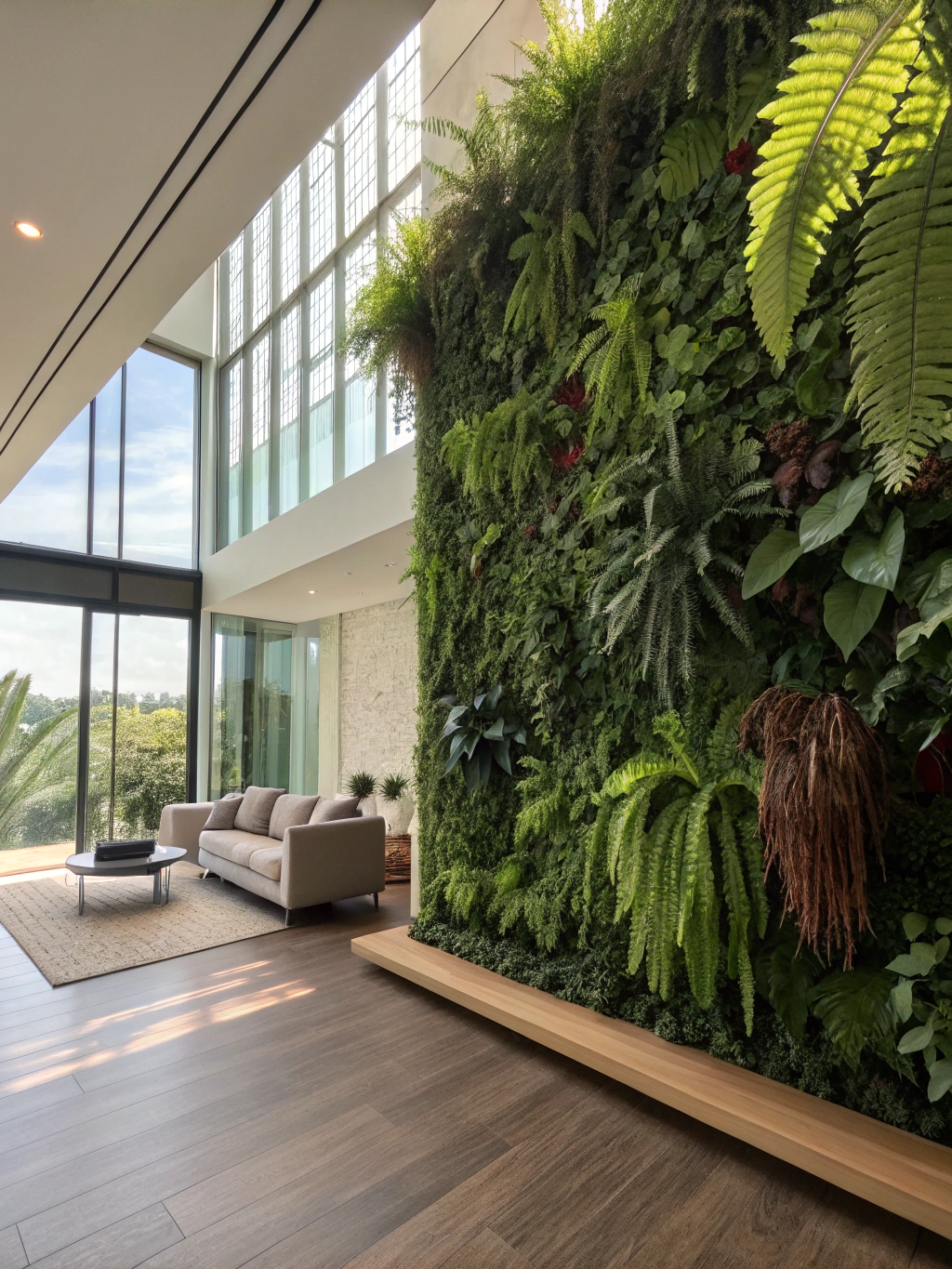 Versatile Plant Walls in Living Rooms