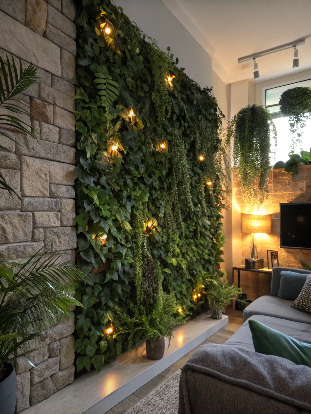 Creative Use of Artificial Eucalyptus and LED Lights
