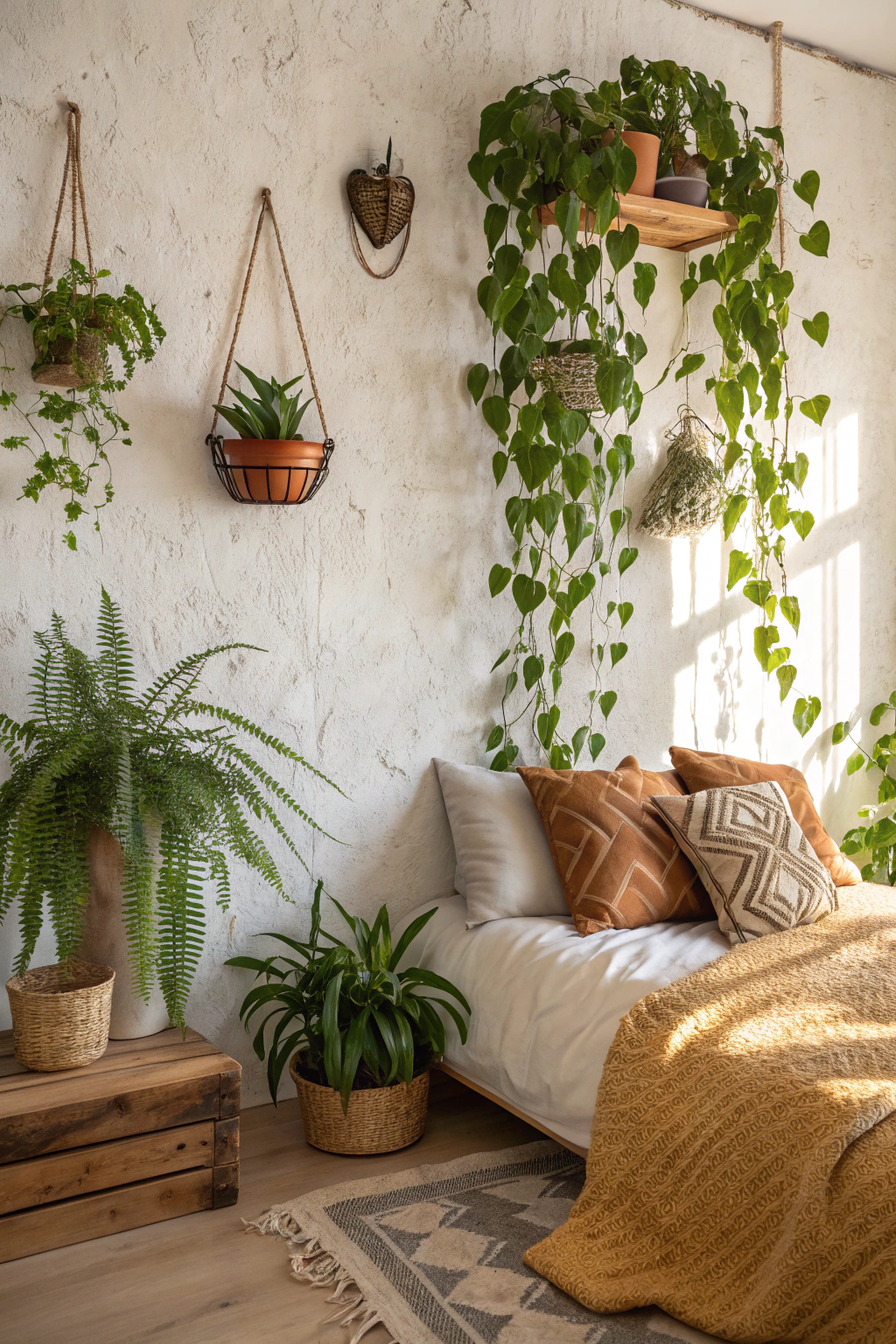 Eclectic Plant Displays for Bedrooms