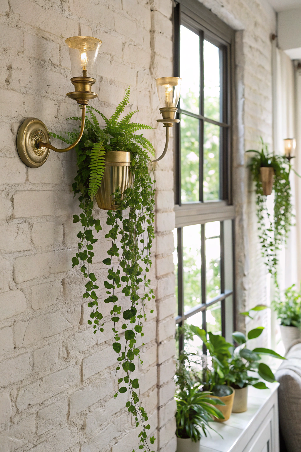 Whimsical Wall Sconces with Greenery