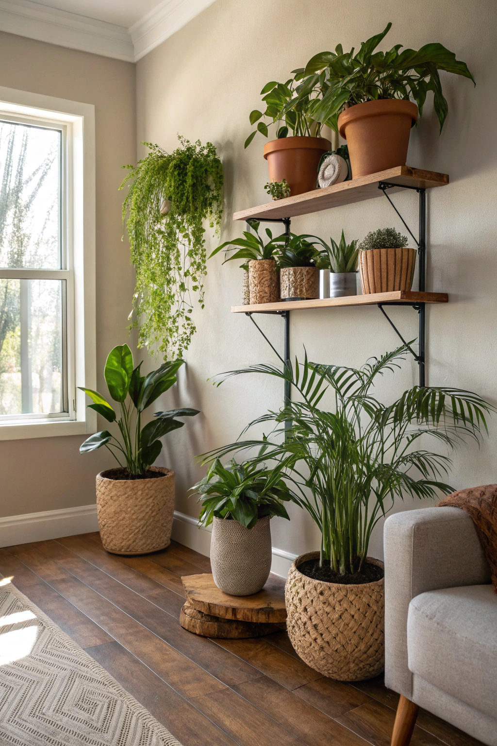 Harmonious Living Room Plant Displays