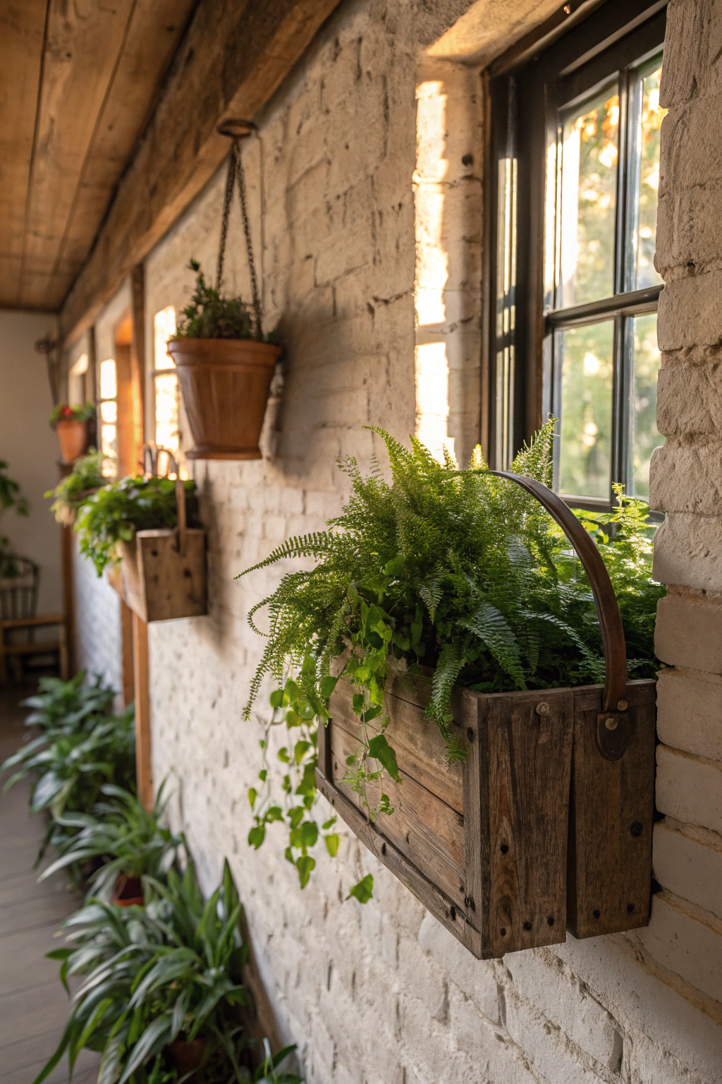 Rustic Charm with Wall Mounted Planters