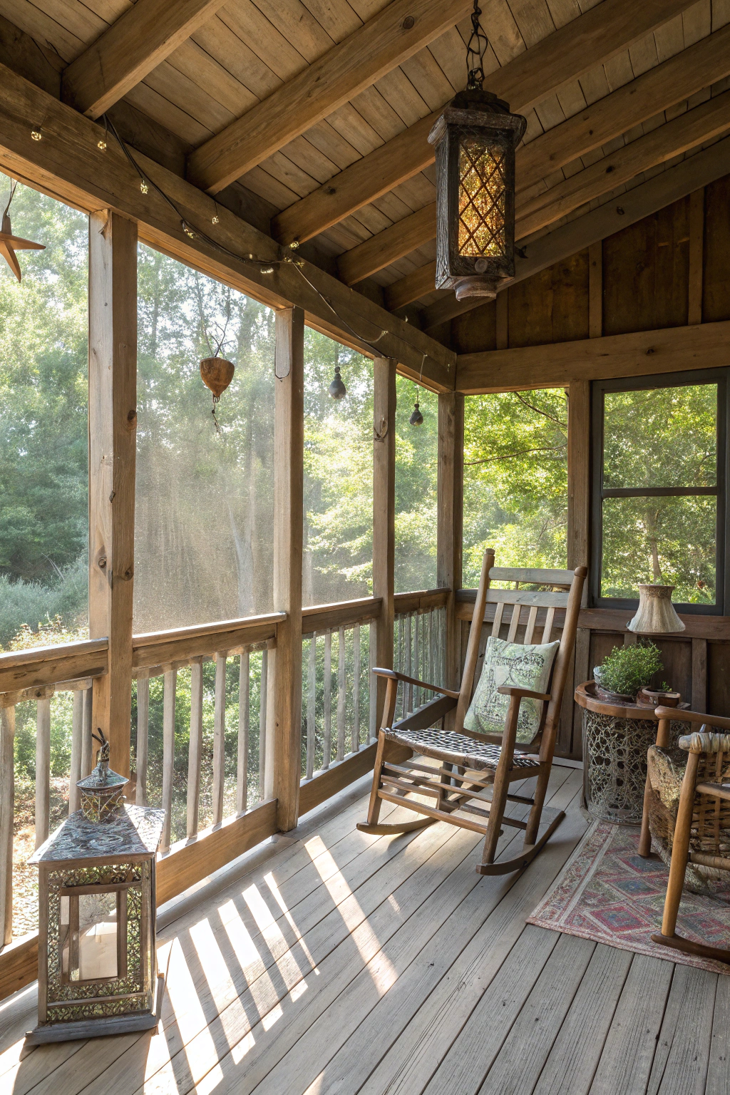 Rustic Screened Porch Charm