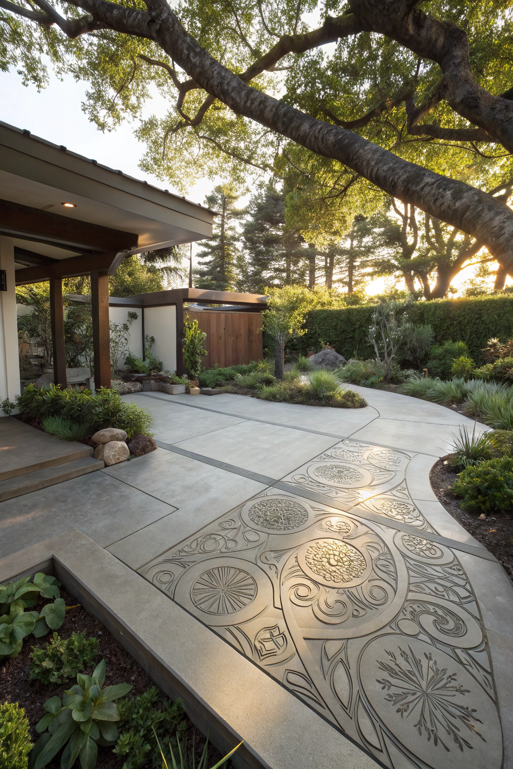 Concrete Patio Garden Ideas with Flair