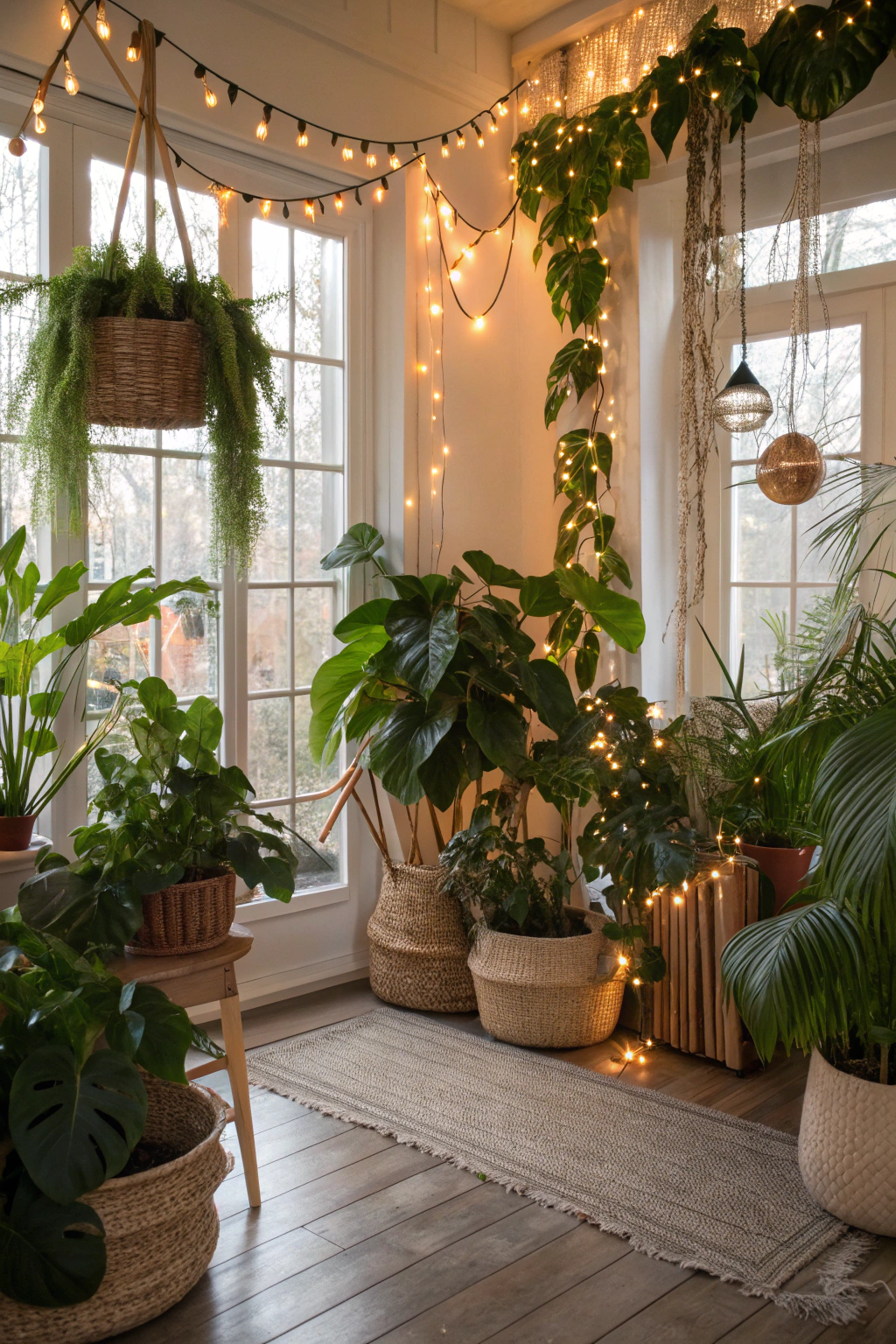 Using Fairy Lights and Plants for Ambiance