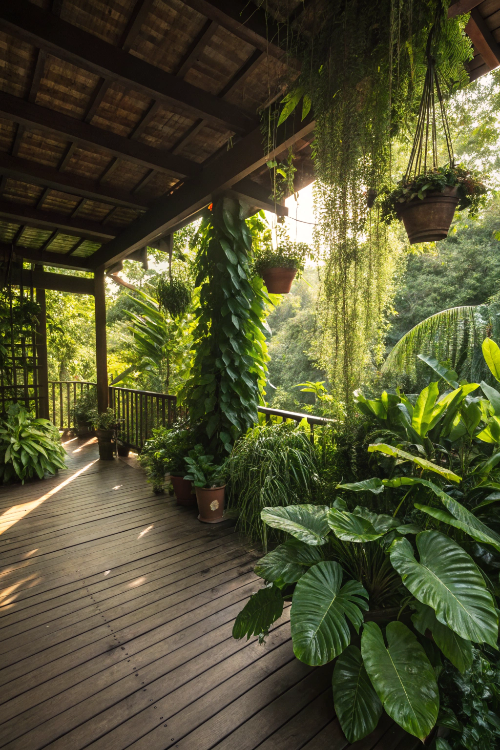 Creating a Jungle Porch with Lush Foliage