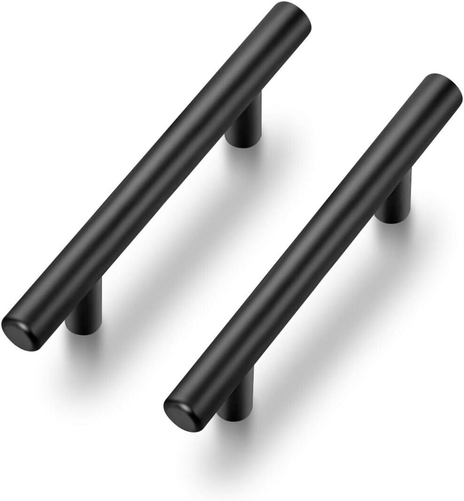 Ravinte 50 Pack | 5 Inch Cabinet Pulls Matte Black Stainless Steel Kitchen Drawer Pulls Cabinet Handles 5 Inch Length, 3 Inch Hole Center