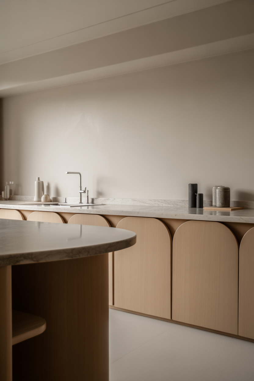 Curved Designs for a Unique Kitchen Layout