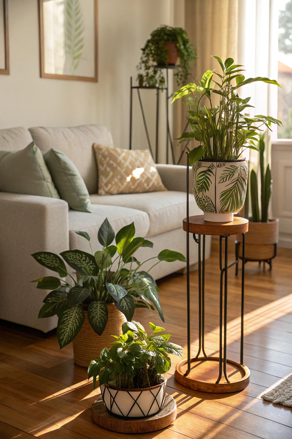 Utilizing Plant Stands for Height and Dimension