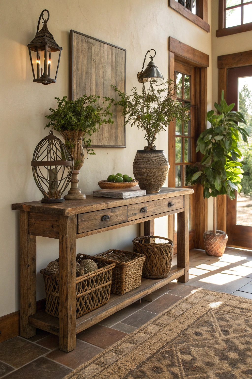 Rustic Charm with Reclaimed Wood Console Tables