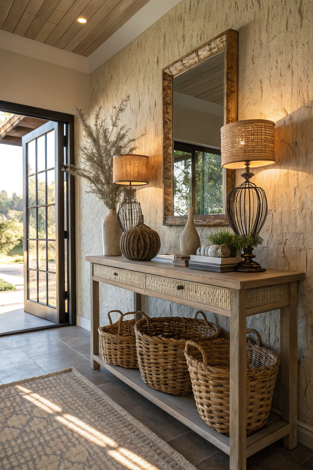 Console Tables with Baskets: A Practical Yet Stylish Choice