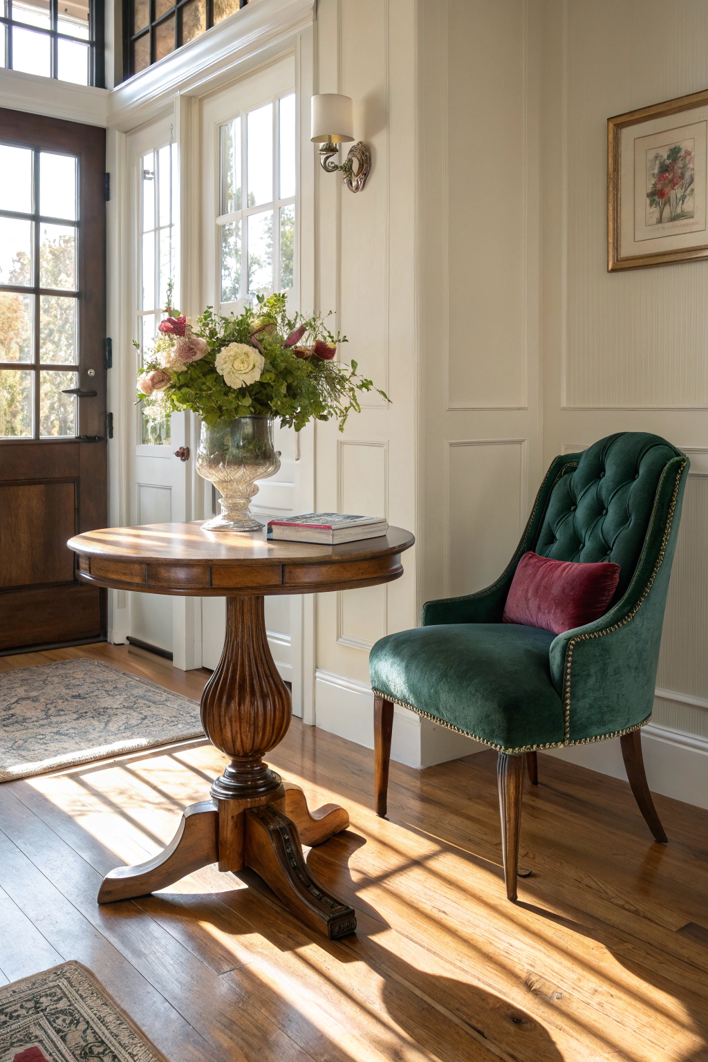 Stylish Entryway Decor with Chairs and Tables