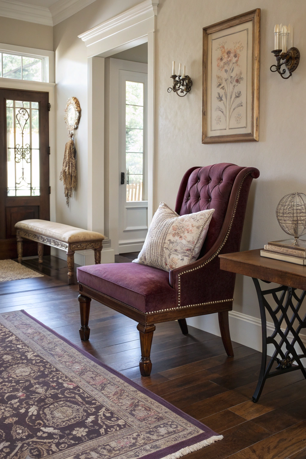 Elegant Chair and Bench Combinations for Entryways