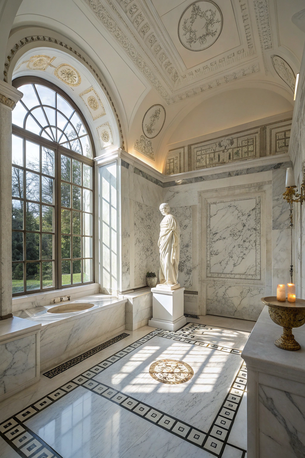 Greek Elegance: Timeless Bathroom Design