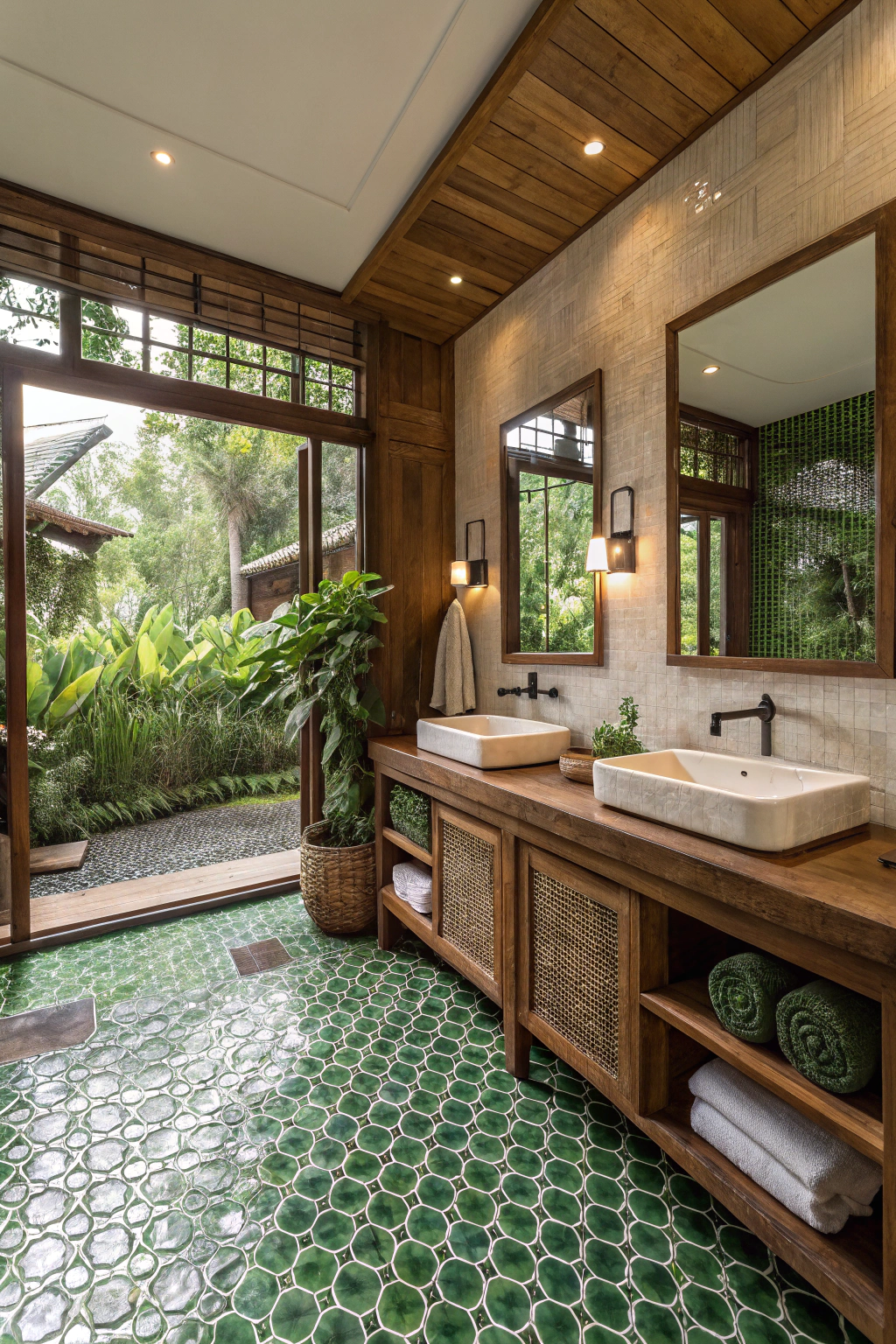 Green Serenity: Nature-Inspired Bathroom Designs