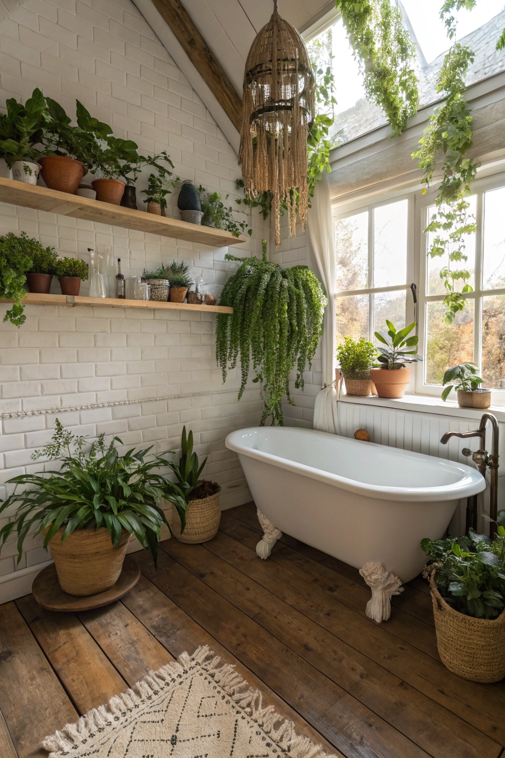 Boho Bathroom Inspiration with Plant Accents
