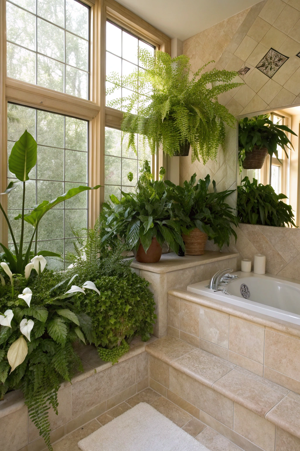 Revamping Bathroom Interiors with Green Plant Decor