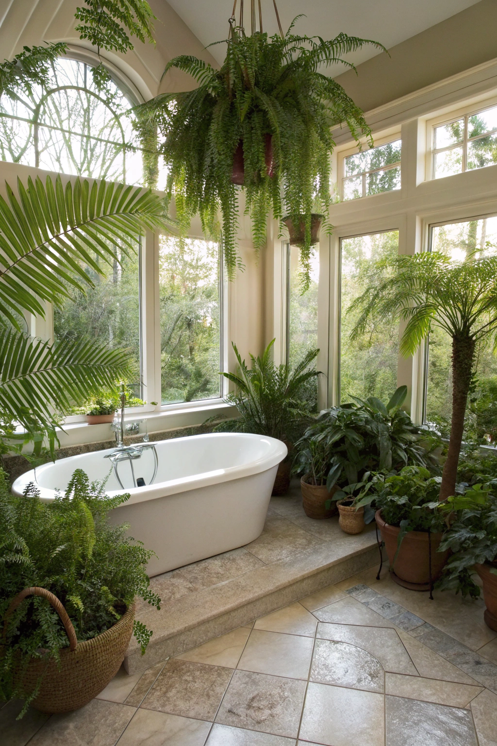 Adding Botanical Flair to Bathtub Surroundings
