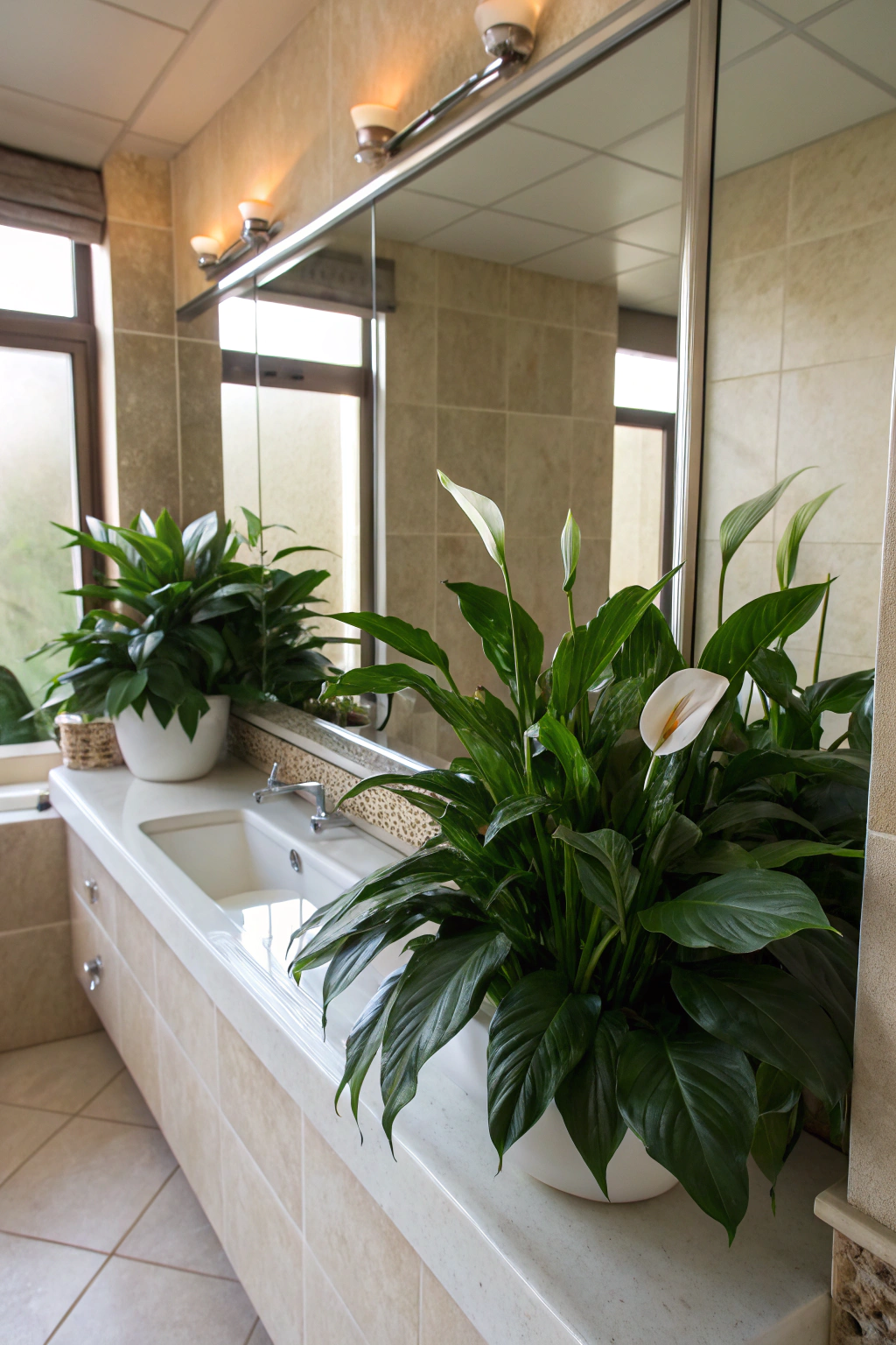 Moisture-Absorbing Peace Lilies for a Fresh Ambiance