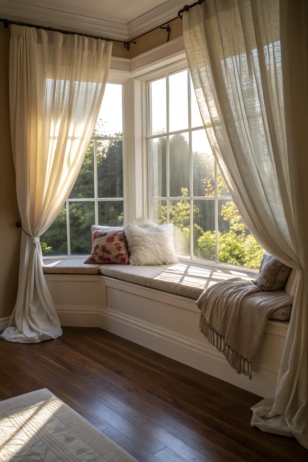 Creative Use of Curtains for Window Seat Privacy