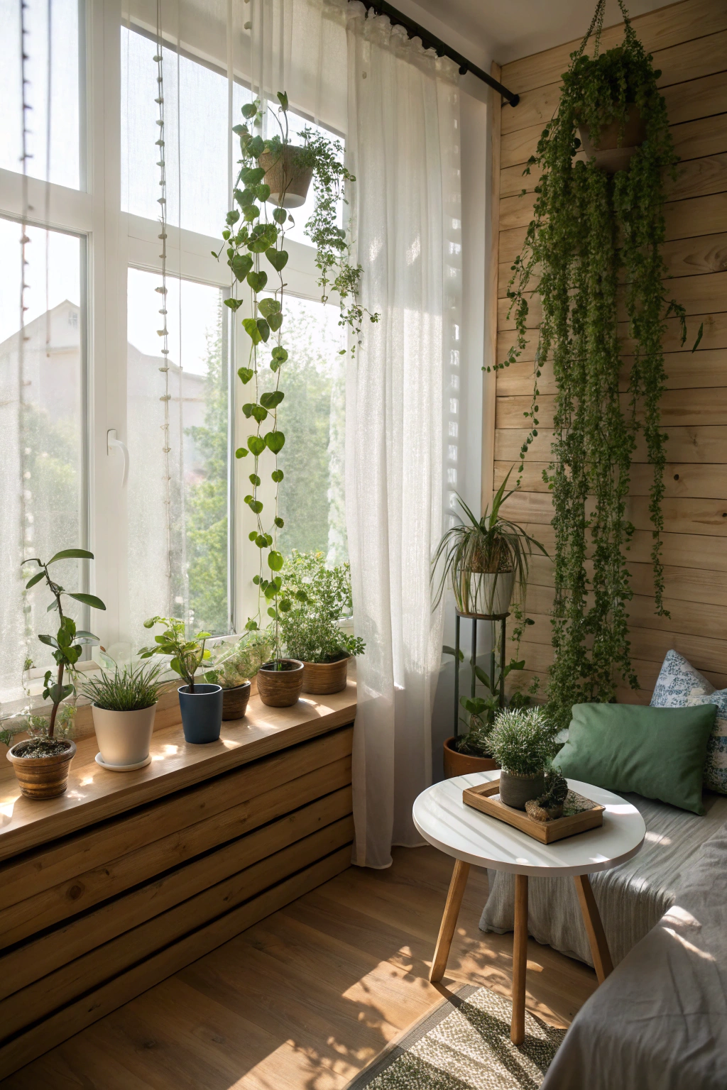 Small Living Room Solutions with Greenery