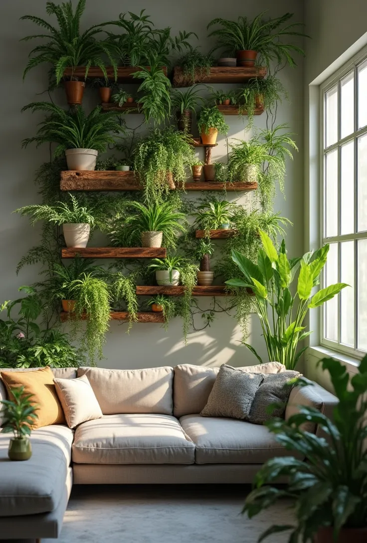 Accent Walls with Plant Decor