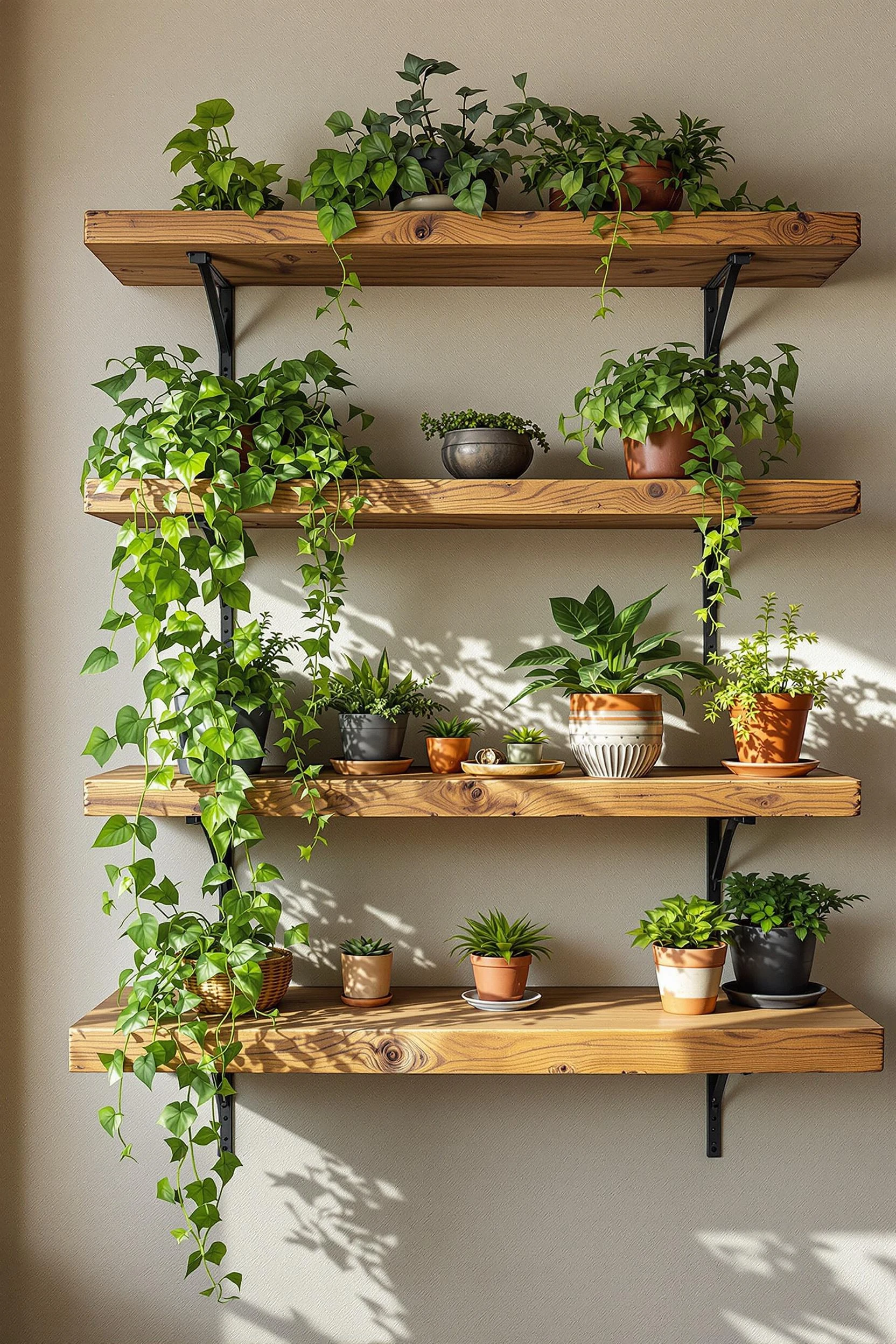 Rustic Wooden Shelves for Natural Charm