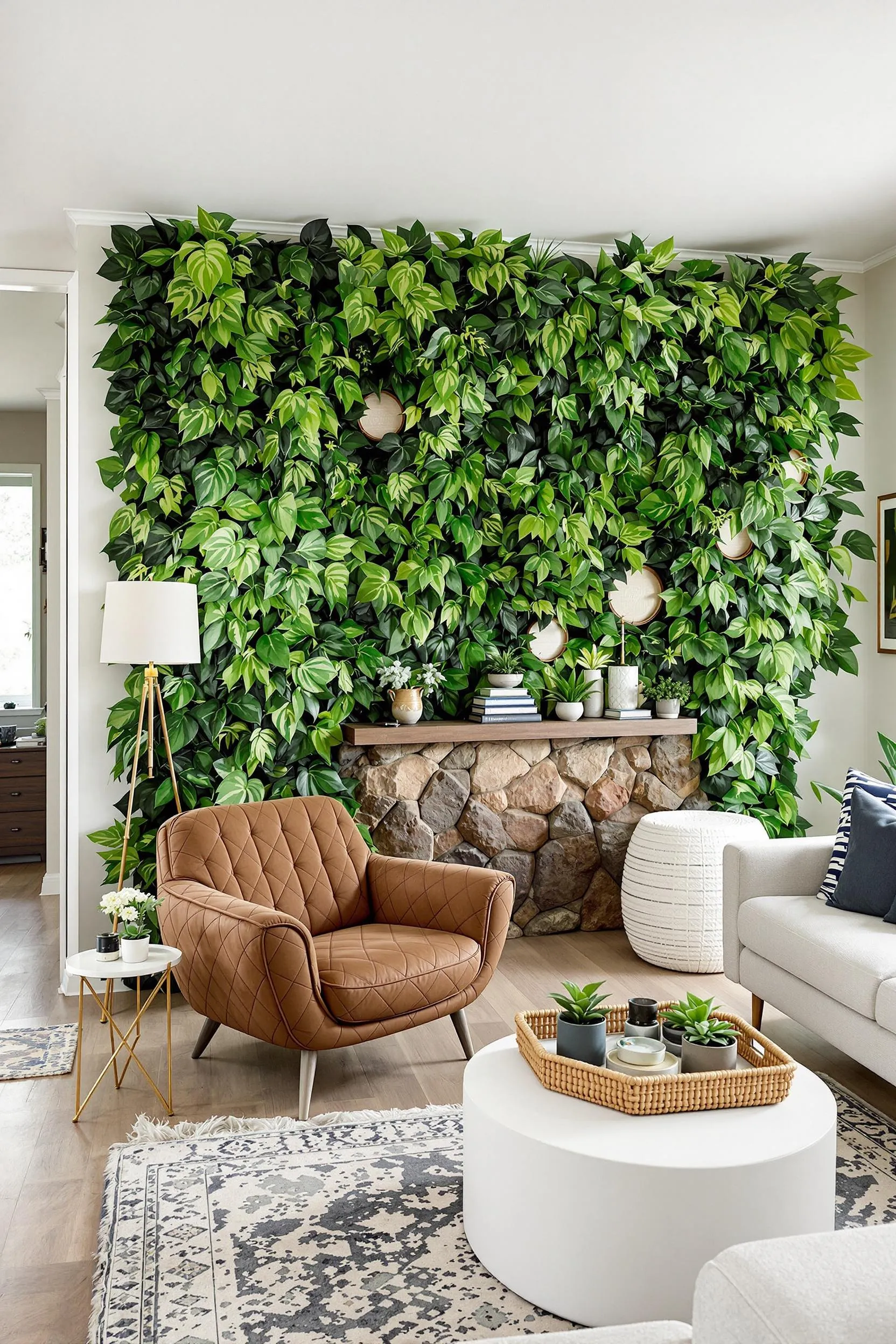 Using Faux Plants for a Maintenance-Free Wall