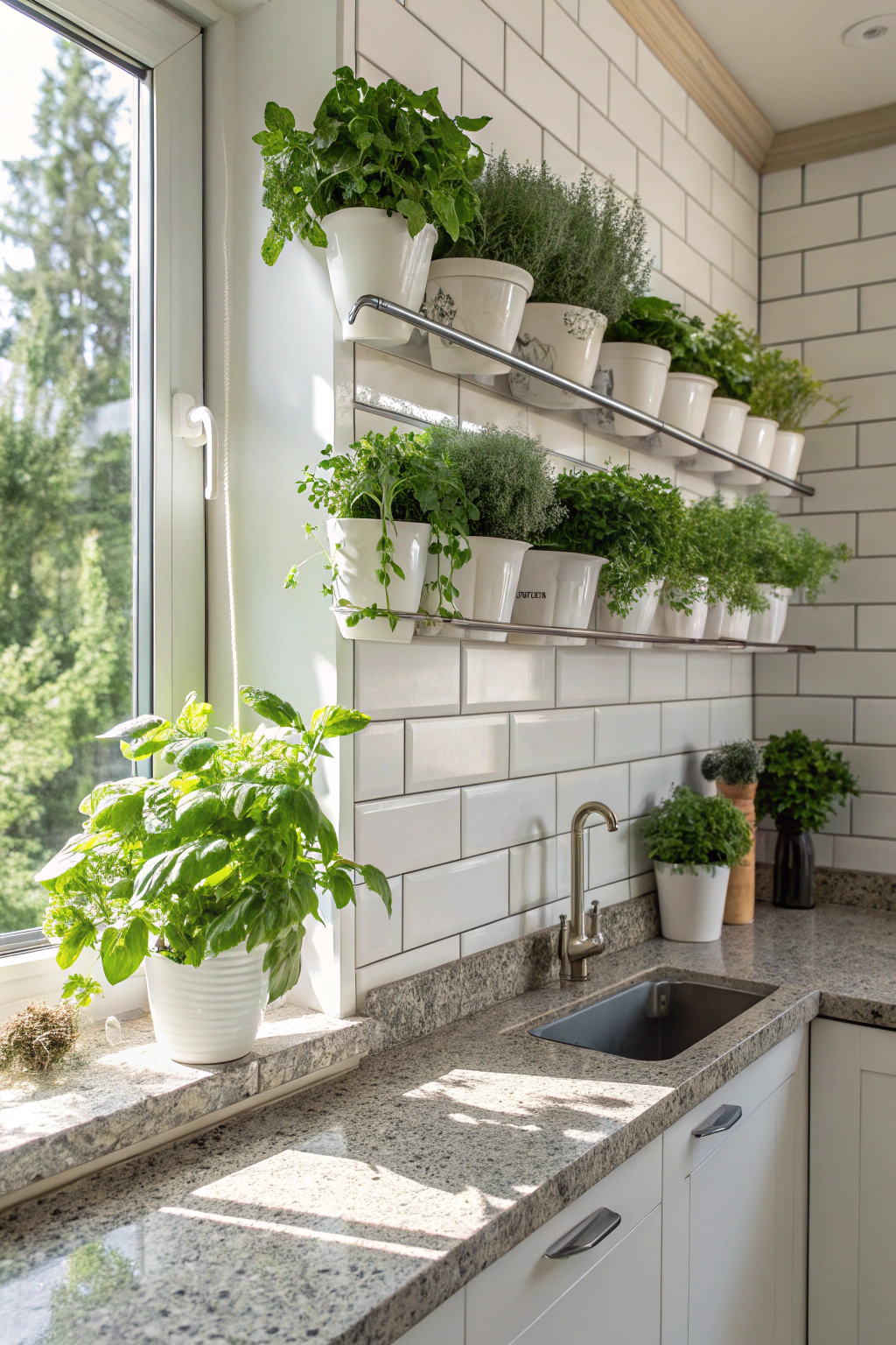 Charming Herb Walls for Your Kitchen