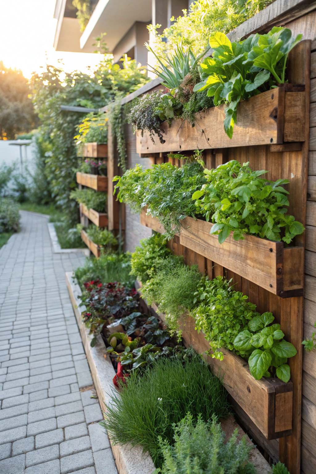 Vertical Vegetable and Herb Garden Fusion