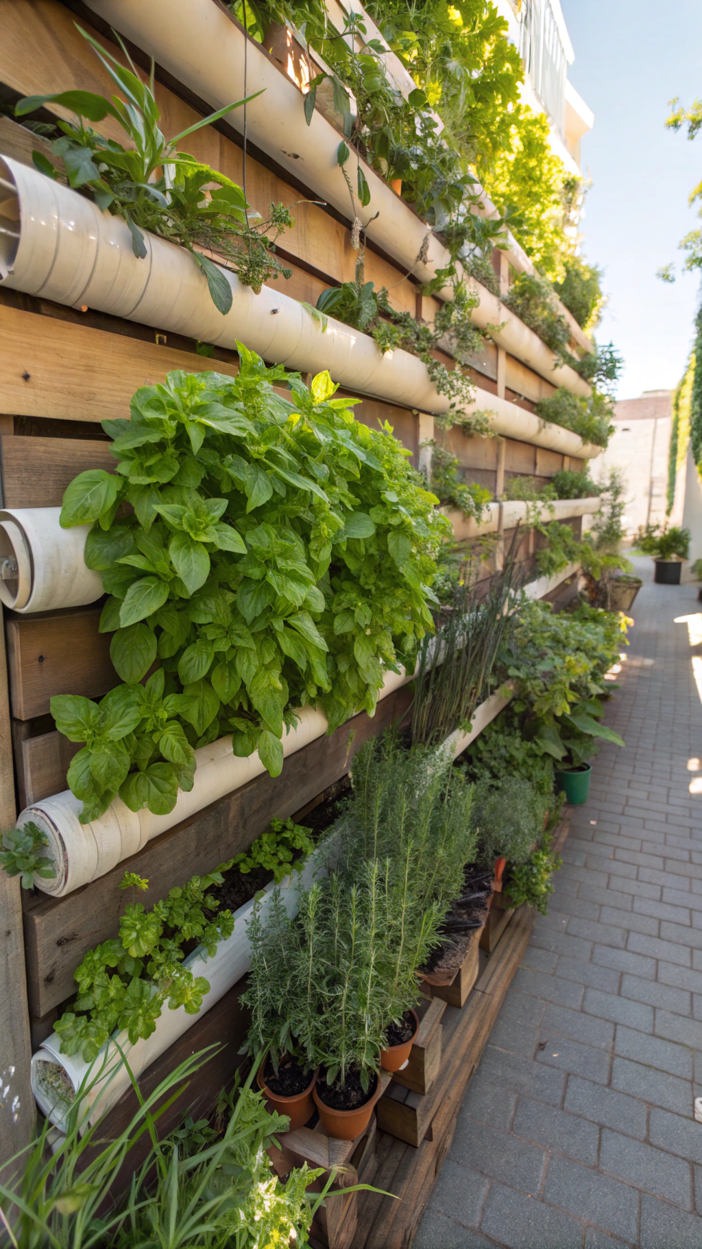 Building a Herb Wall with Everyday Materials